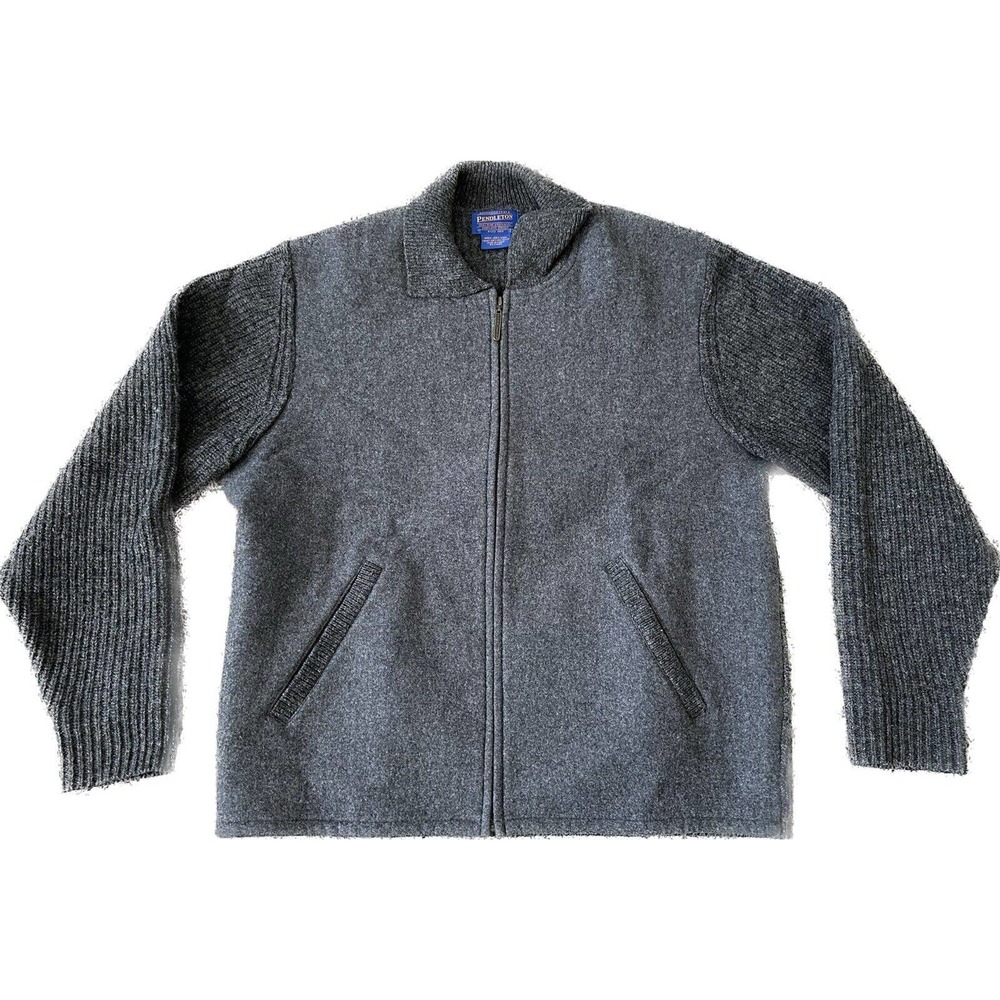 Pendleton Gray Full Zip Wool Medium Sweater Jacket